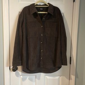 NWT size L Monrow Brown Shacket